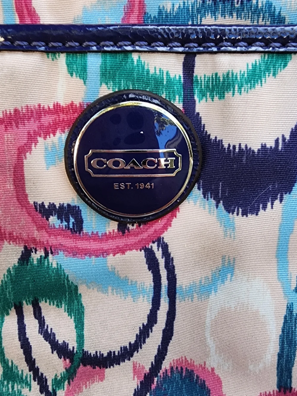 Coach SIS Ikat Scribble Swingpack Crossbody Bag Multicolor Canvas F49495